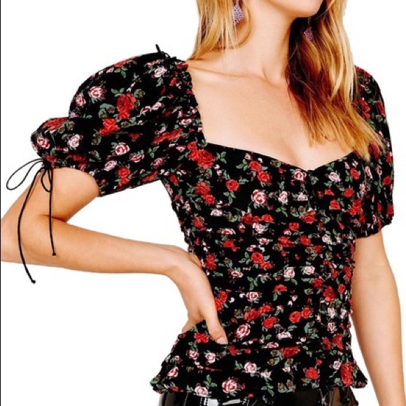 FOR LOVE & LEMONS TAINTED BUTTON FRONT TOP - Picture 4 of 5